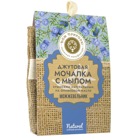 Мочалка с мылом Можжевельник джутовая 100 г