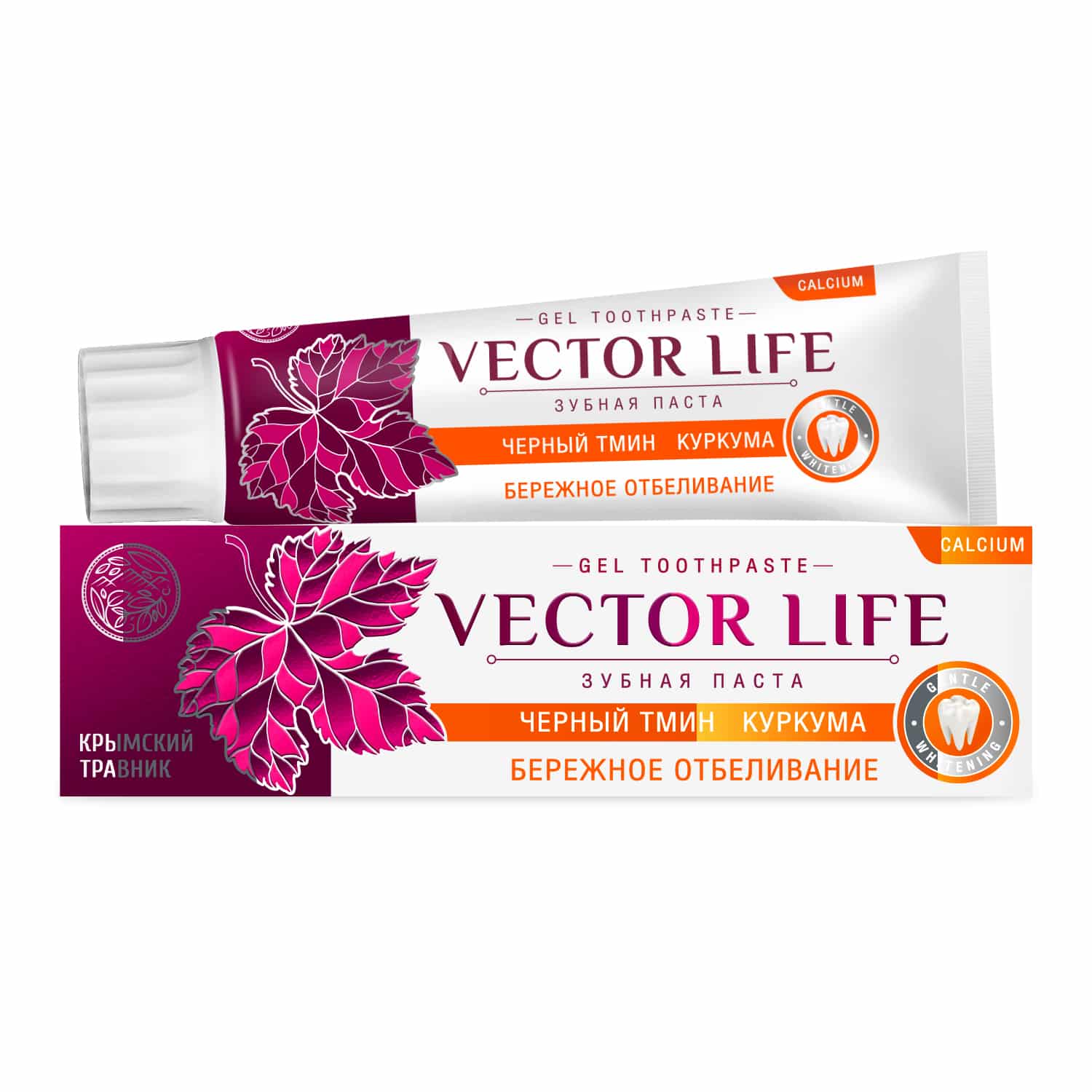 Зубная паста VECTOR LIFE БЕРЕЖНОЕ ОТБЕЛИВАНИЕ черный тмин куркума 100 гр