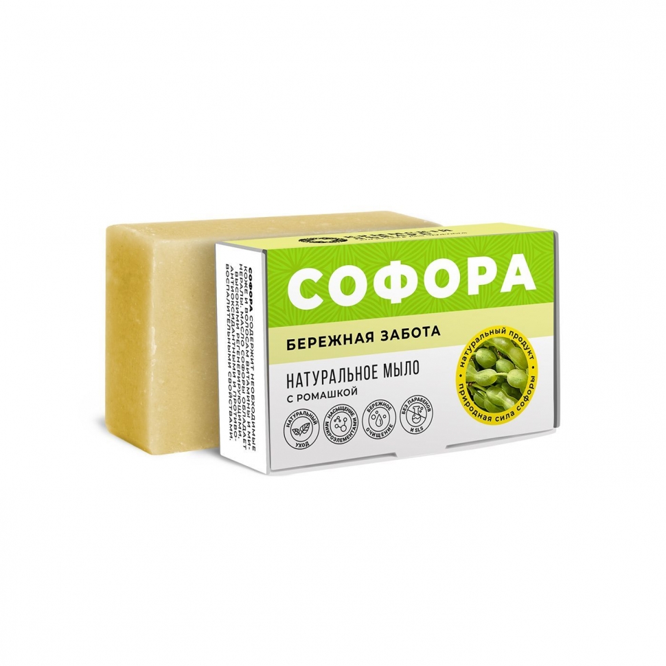 Мыло бережная забота с ромашкой Софора 100 г
