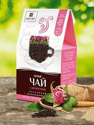 Черный чай с мятой и розой 150 г