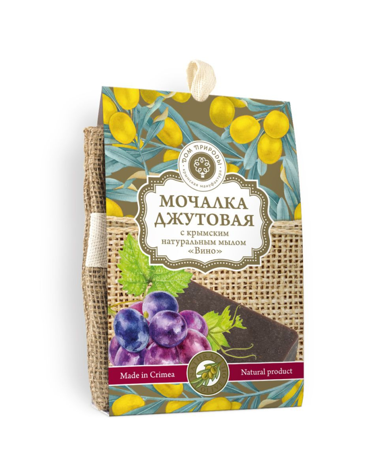 Мочалка с мылом Винное джутовая 100 г
