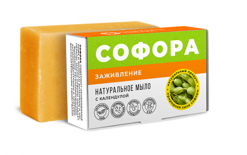 Мыло заживление с календулой Софора 100 г