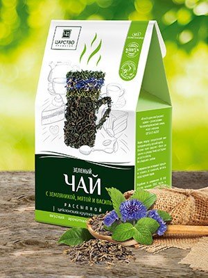 Зеленый чай с земляникой, мятой и васильком 150 г