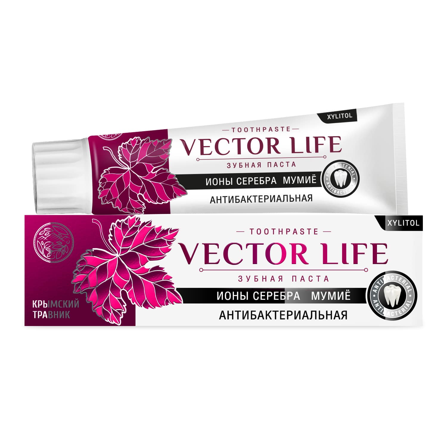 Зубная паста VEСTOR LIFE АНТИБАКТЕРИАЛЬНАЯ ионы серебра мумие 100 гр